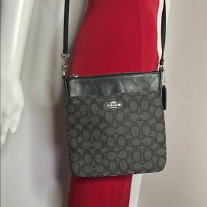 Coach, Messenger Logo Brown and Tan Crossbody Bag